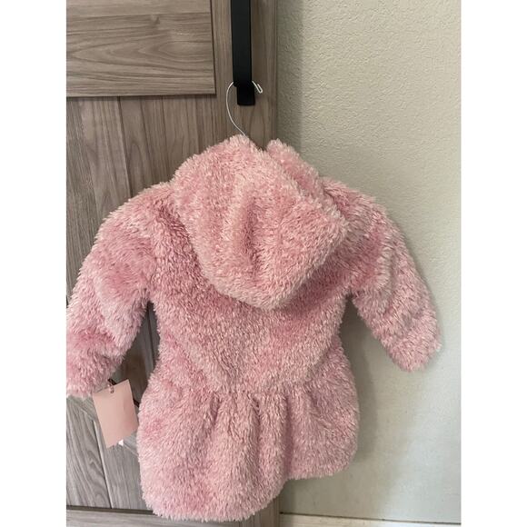 NWT Widgeon Girls size 4 faux fur pom-pom hooded jacket - Picture 5 of 6